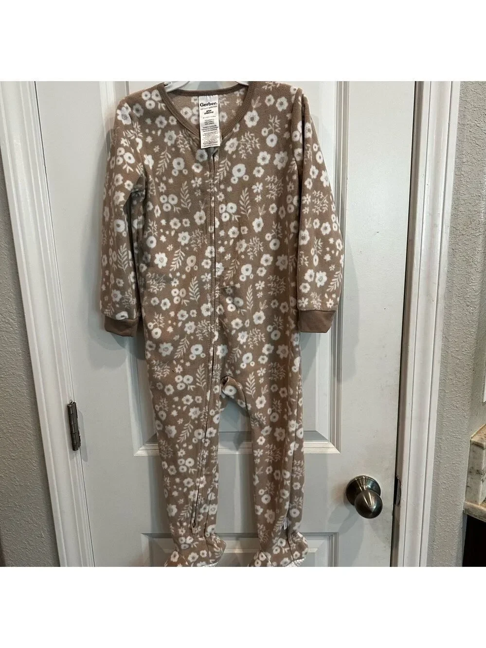 Gerber Brown Floral Kids One Piece Footie